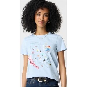 J.Crew California Graphic T-Shirt State Map Top Short Sleeve‎ Tee NWT $50